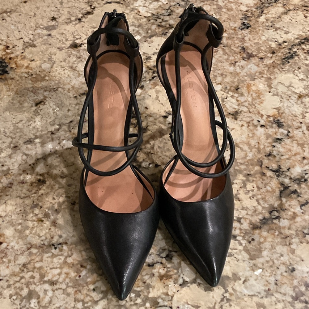 Halston Heritage Black Strappy Heels